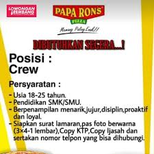 Entdecke rezepte, einrichtungsideen, stilinterpretationen und andere ideen zum ausprobieren. Lowongan Kerja Crew Papa Rons Pizza Rembang Lowongan Rembang