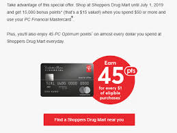 And get 10,000 bonus points when you spend at least $50 (that's like getting $10 back in free stuff!) Shoppers Drug Mart Ymmv Spend 50 Get 15 000 Pc Optimum Points With Pc Mastercard Redflagdeals Com Forums