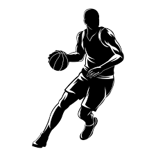 Full length of young basketball players silhouette of kids collection. Basketball Player Silhouette