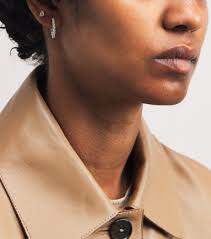 Harrods White Medium White Gold and Diamond Hoop Earrings (1.25ct)