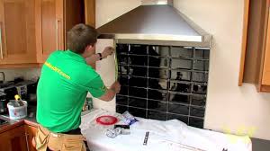 Then install cabinets, then the tiles can go down. How To Tile A Splashback Youtube