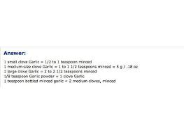 minced garlic to garlic clove conversion measurements make