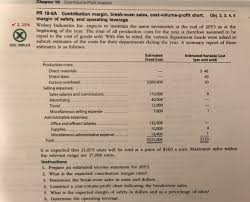 Solved Chapter 19 Cost Volume Profit Analysis Pr 19 6a Co