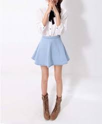 Light Denim Skater Skirt Skater Denim Skirt Fashion Skater Skirt