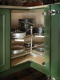 Measure the minimum width inside the cabinet and subtract 4 inches. Corner Susans Kessebohmer Clever Storage Corner Kitchen Cabinet Kitchen Corner Cupboard Corner Cabinet Kitchen Storage