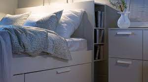 Brimnes ikea bett bettgestell mit 4 schubladen, weiß/lönset160x200 cm mit lattenrost, und matratze. Bett Brimnes Bei Ikea Schoner Wohnen