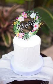 Tropical Wedding Cake Topper Floral Wreath Mr Mrs Colorful Etsy Wedding Cake Toppers Tropical Wedding Cake Wedding Cake Toppers Unique
