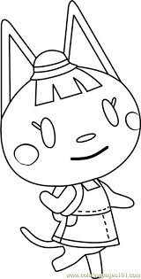 Free printable coloring pages for kids, boys, and girls. Katie Animal Crossing Colouring Page New Animal Crossing Animal Crossing Animal Coloring Books