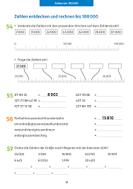 Mathe Trainieren 4 Klasse Zahlen Entdecken Und Rechnen Bis 100 000 Und 1 000 000 In 2020 Zahlenstrahl Mathe Abc Lernen
