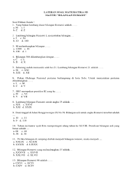Angka romwi untuk 19 adalah xix. Latihan Soal Matematika Sd Romawi Pdf