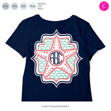 Download Starfish Monogram Frame Svg File Kelly Lollar Designs