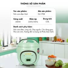 Nồi cơm điện Gali GL-1712B 1.2 Lít 500W lòng nồi dạng niêu