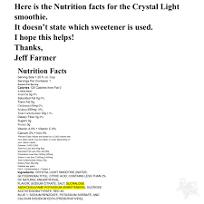 Crystal Light Smoothie Slushy Crystal Light Slushies Nutrition Facts