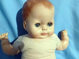 Vintage 1960s 17" Vogue Baby Dear Doll vinylCloth Body Molded Hair