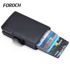 A perfect card case for carrying your business cards, credit cards, atm cards, gift cards, and id. New Credit Card Holder Men And Women Pu Leather Double Case Business Card Wallet Fashion Aluminum Rfid Id Card Case Cardholder Card Id Holders Aliexpress