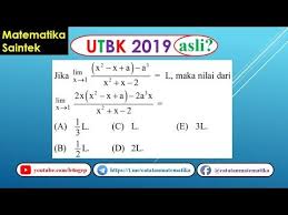 Soal diangkat dari buku matematika kelas 11 karangan #dr sukino m.sc #matematika sma. Soal Asli Utbk 2019 Matematika Saintek Limit Fungsi Youtube Matematika Asli