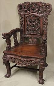 antique chinese export hand carved hardwood detailed dragon throne arm chair antique chinese furniture armchair antiques