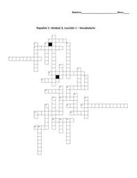 New crossword puzzles are published daily and we have over 20 different crossword puzzles for you to solve. Avancemos 1 Unidad 3 Leccion 1 Vocab Crossword Extended By Team Hartz