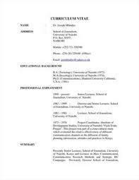 Cv Template Kenya Cv Template Curriculum Vitae Examples Cv Template Download