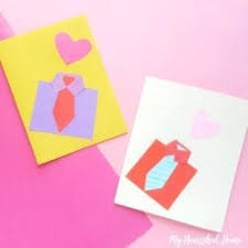 Fold the strips of paper on top of the card, the bottom corners towards the top of the tie to create a collar. Homemade Father S Day Cards For The Dads You Love My Nourished Home