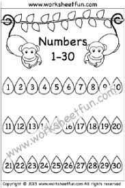 number chart 1 30 one worksheet free printable