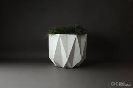 Large planter zu spitzenpreisen kostenlose lieferung möglich Prisme Planter White Concrete 80 X 80 X 65 5cm Award Winning Contemporary Concrete Planters And Sculpture By Adam Christopher