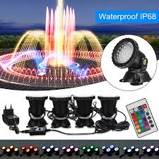 4 In 1 36led Submersible Rgb Pond Spot Lights Underwater Pool Fountain Lamp Remote Control Walmart Com