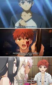 Even On Other Timelines Shirou S Idiocy Never Fail People Die If They Are Killed Fate Anime Series Anime Funny Anime