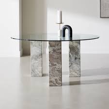 Triple Dining Table Round Cb2 In 2020 Stone Dining Table Dining Room Furniture Modern Dining Table