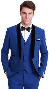 You can achieve this look with a bright white, classic office shirt. Yanlu Royal Blue Mens Wedding Suits 3 Pieces Formal Suit For Men At Amazon Men S Clothing Store