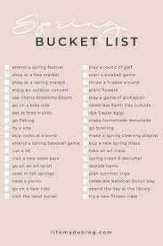 Spring Bucket List Life Made Bucket List Spring Bucket List For Teens Bucket List Life