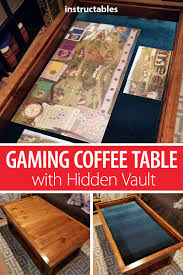 Gaming Coffee Table With Hidden Vault Woodworking Furniture Table Woodworking Plans Games Diy Coffee Table