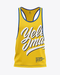 Men S Racer Back Tank Top Mockup Front View Of Gym Tank Top Shirt In Apparel Mockups On Yellow Images Object Mockups Clothing Mockup Shirt Mockup Mockup