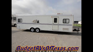 Stereo system, awning, 28ft toybox. Here Is A Steal Of A Deal 2004 28ft Bumper Pull Work And Play Toy Hauler Youtube