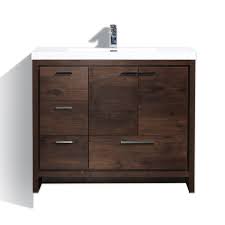 Moreno Dolce 42 Rosewood Modern Bathroom Vanity W Left Side Drawers And Acrylic Sink Double Vanity Bathroom Modern Bathroom Vanity Single Bathroom Vanity