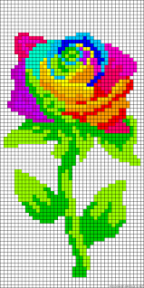 Rainbow Flower Perler Bead Pattern Or In My Case Cross Stitch Or Embroidery Perler Beads Beading Patterns Perler Bead Art
