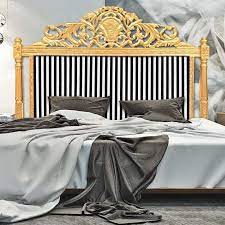 Shop for clearance king headboard online at target. Baroque Bed Headboard With Black And White Striped Fabric And Gilded Wood