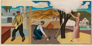 Ukiah Ca Main Post Office New Deal Mural Resources Of The Soil Painted In 1938 By Ben Cunningham Wpa Posters American Art Mural