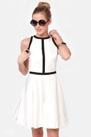 Bb Dakota Jamila Black And White Dress Black N White Dress Dresses White Shirt Dress
