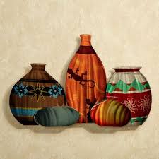 Southwest Pottery Indoor Outdoor Metal Wall Art Outdoor Metal Wall Art Southwestern Wall Decor Southwest Decor