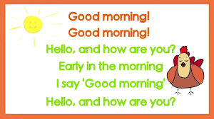 City of new orleans (key d capo 2nd fret) c 2 3 4 c 2 3 4 c 2 3 4 c 2 3 4 verse c g c riding on the city of new orleans am f c illinois central, monday morning rail c g c there's fifteen cars and fifteen restless riders am g c three conductors and twenty five sacks of mail am em all along the south bound odyssey, the train pulls out at. Good Morning Song For Kids With Lyrics The Singing Walrus Video Dailymotion
