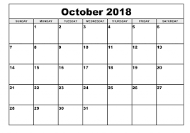 Pin On October 2018 Calendar Template