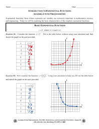 The function y = 3x is called an (the graph goes up the hill from left to right). Introduction To Exponential Functions Algebra 2 With Trigonometry