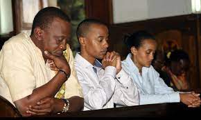 President of the republic of kenya www.ukenyatta.com. President Uhuru Kenyatta With Son And Daughter Attending Sunday Service In Nairobi Couple Photos Couples Scenes