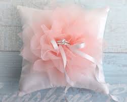 Wedding Ring Pillow With Salmon Pink Mesh Corsagering Bearer Etsy Ring Pillow Wedding Flower Ring Pillow Pink Flower Ring