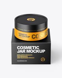 Download Matte Cosmetic Jar With Paper Box Mockup In Jar Mockups On Yellow Images Object Mockups PSD Mockup Templates
