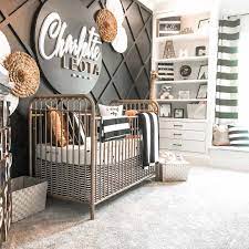 It's easy to keep a room gender neutral by using geometric patterns and basic, neutral colors. Beautiful Black And White Nurseries
