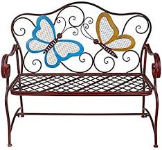Amazon Com Alpine Corporation Bvk546 Banco De Mariposa Jardin Y Exteriores In 2020 Metal Garden Benches Butterflies Outdoor Chic Outdoor Furniture