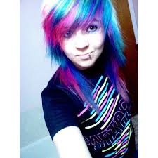Blonde scene hair emo scene hair emo hair cute scene hair pink and black hair black and blonde pink hair ombre hair creative hairstyles. Blonde Pink Blue And Purple Hair Lip Piercing Emo Scene Hair Scene Hair Hair Styles