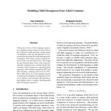 Modeling Child Divergences From Adult Grammar Acl Anthology